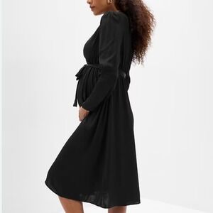 Gap Maternity Satin Wrap Midi Dress NWOT